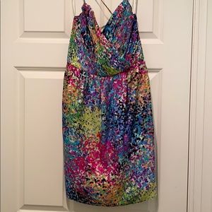 Shoshanna paintdot printed dress